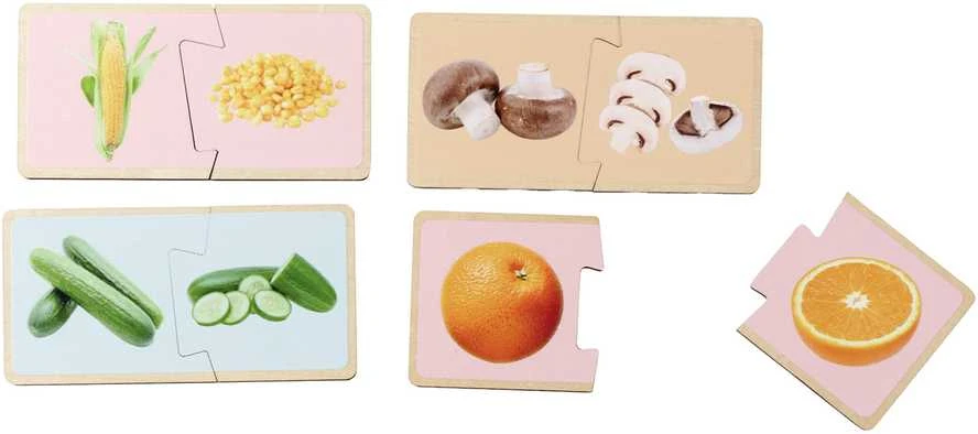 KIK Montessori spalvinga medinė dėlionė Vaisiai ir daržovės 34 detalės