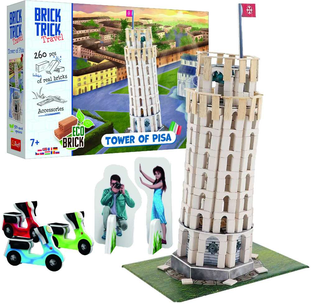 Trefl Konstruktorius „Pasviręs Pizos bokštas“ Brick Trick Travel, 39 cm