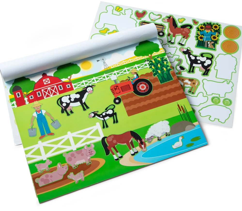 Daugkartinio naudojimo lipdukai Gyvūnai Aplinka Kraštovaizdžiai 150 vnt. Melissa&Doug