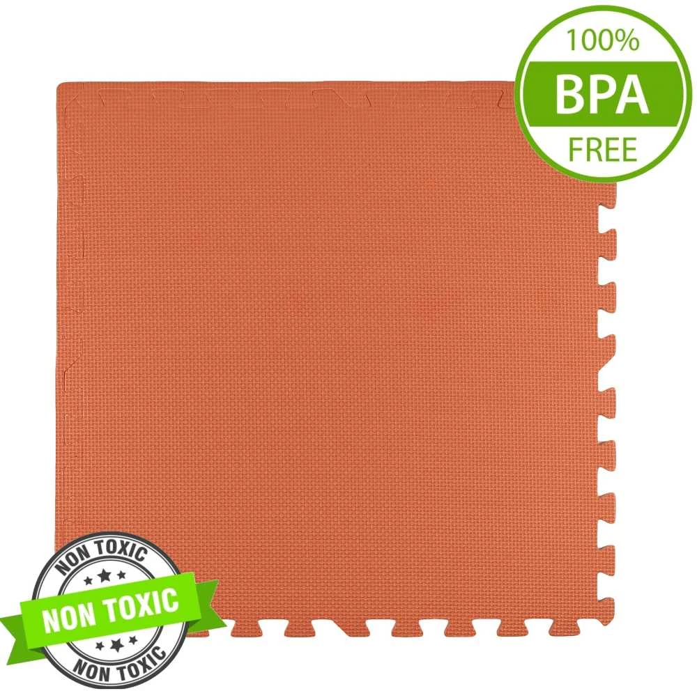 Humbi putplasčio kilimėlis 120x60, didelė putplasčio dėlionė, vandeniui atspari, saugi, 2 vnt., persikų spalvos
