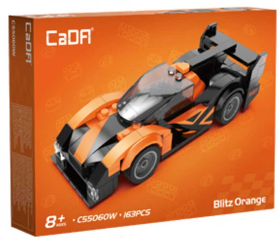 CaDA konstruktoriaus kaladėlės „Racer Blitz Oranžinis“ lenktyninis automobilis, 163 detalės