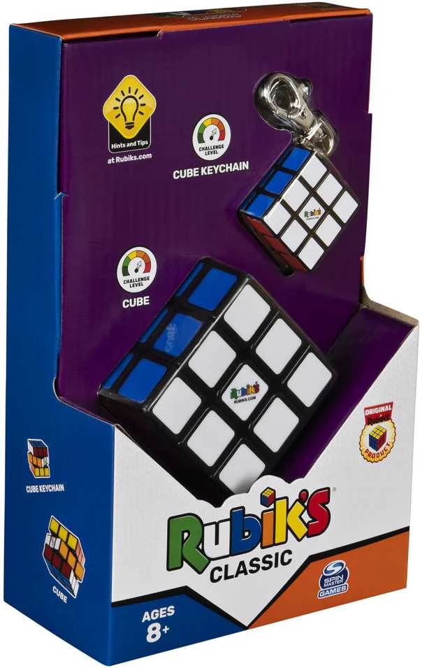 Spin Master Oryginalna Kostka Rubika Rubiks Classic (kostka + breloczek)