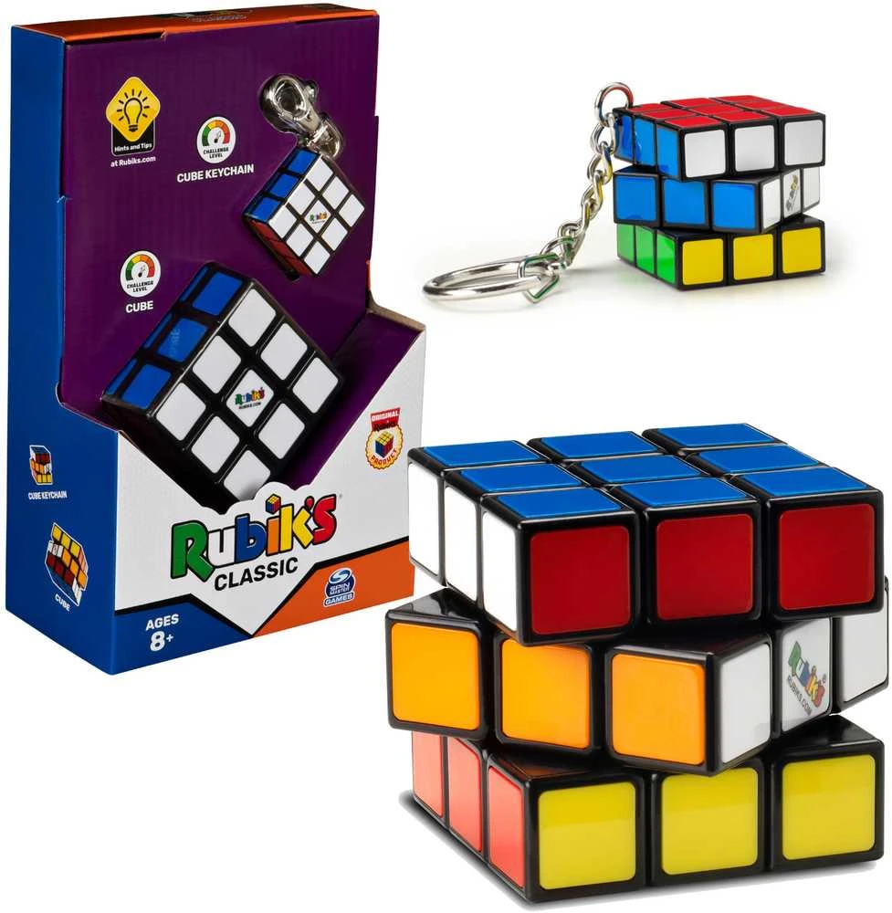 Spin Master Oryginalna Kostka Rubika Rubiks Classic (kostka + breloczek)