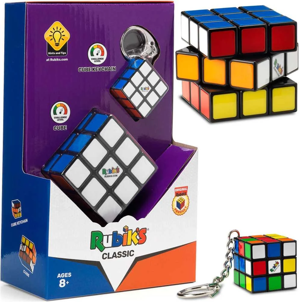 Spin Master Oryginalna Kostka Rubika Rubiks Classic (kostka + breloczek)