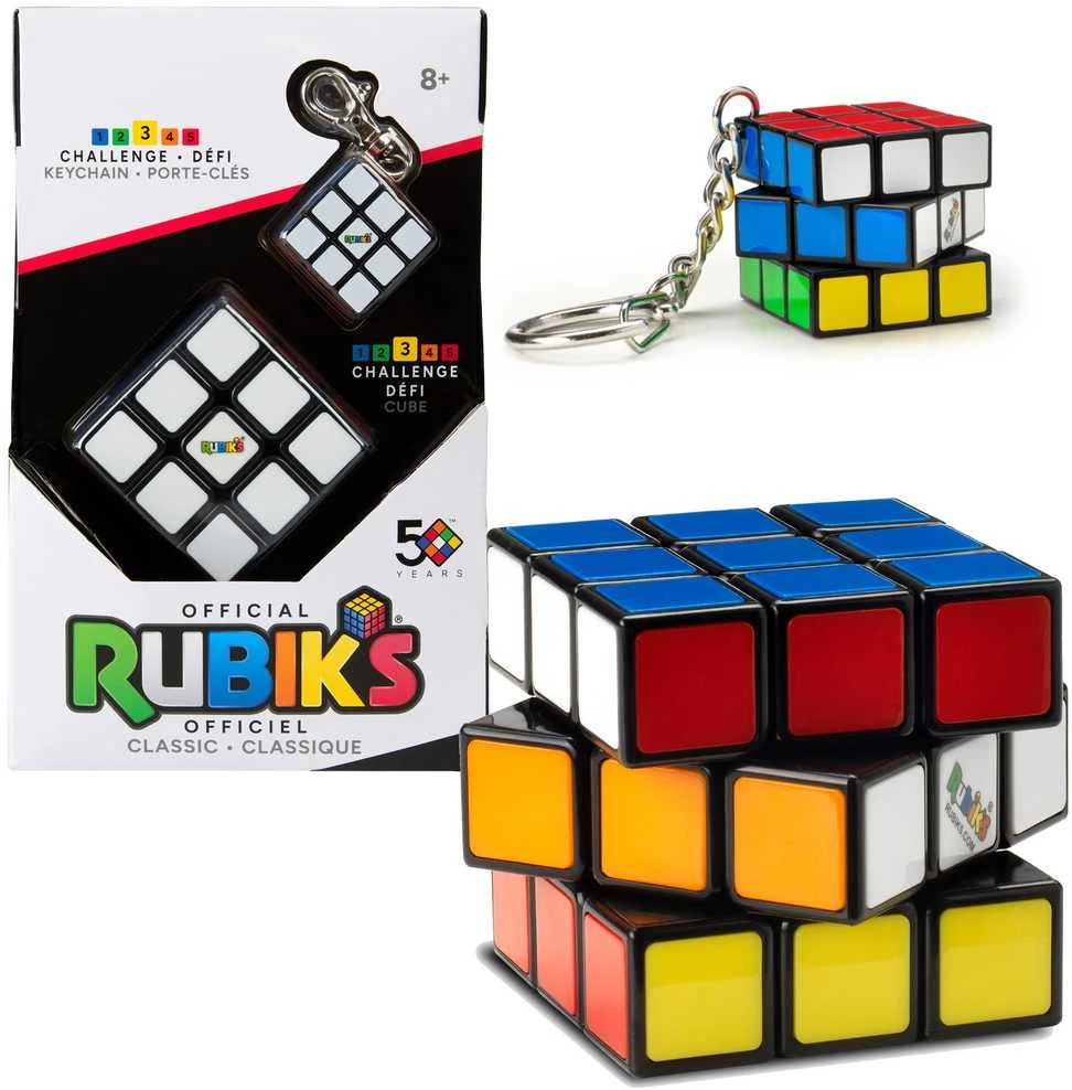 Spin Master Oryginalna Kostka Rubika Rubiks Classic (kostka + breloczek)