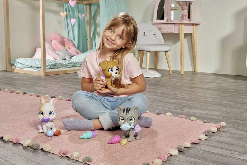 Triušiukas su vystyklais ir priedais Simba Pamper Petz