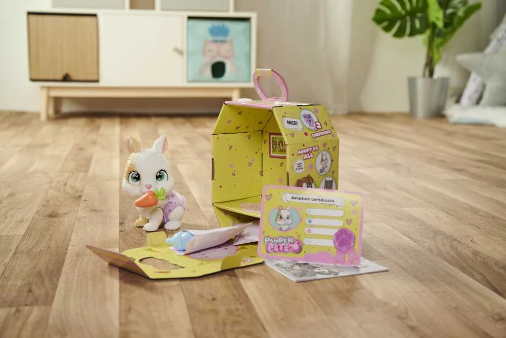 Triušiukas su vystyklais ir priedais Simba Pamper Petz