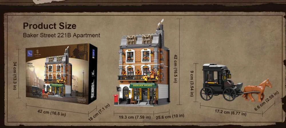 Pantasy Sherlock Holmes Baker Street 221B 3047 vienetai statybiniai blokai