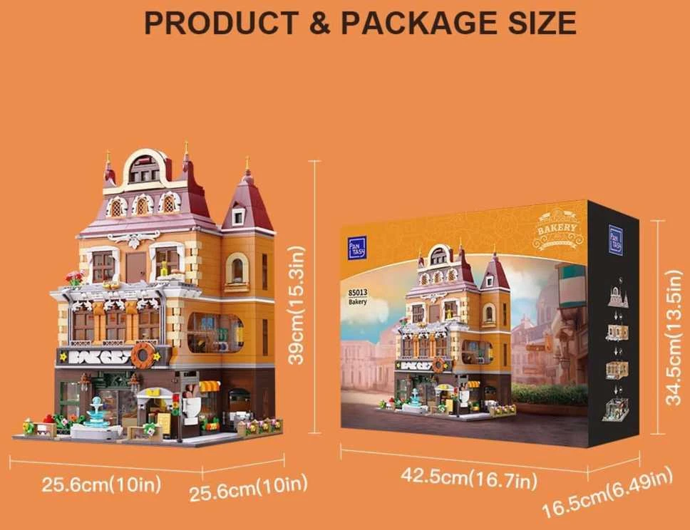 Pantasy statybiniai blokai kepyklos pastatas 2663 vnt
