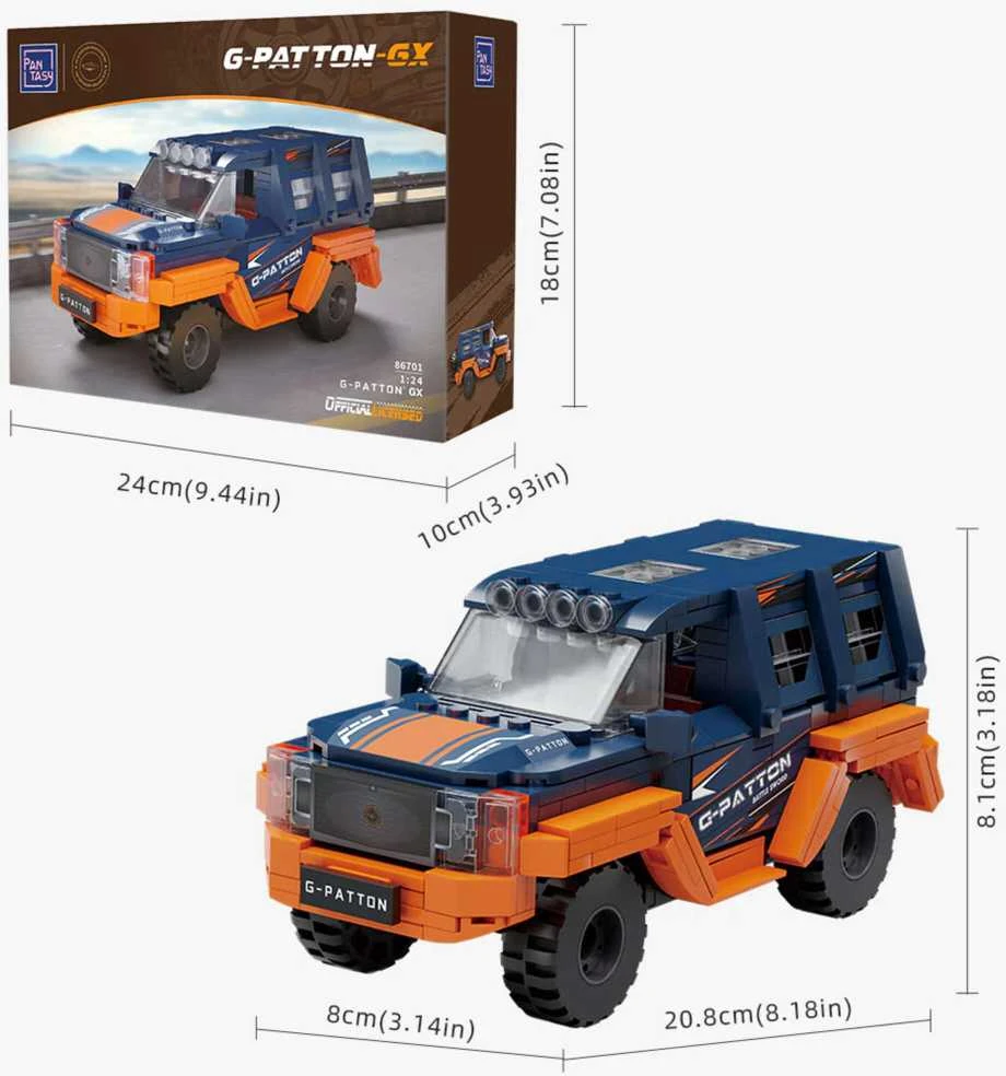 Almarina Pantasy statybiniai blokai Transporto priemonė G-Patton GX 1:24 automobilis 21 cm 422 vnt.