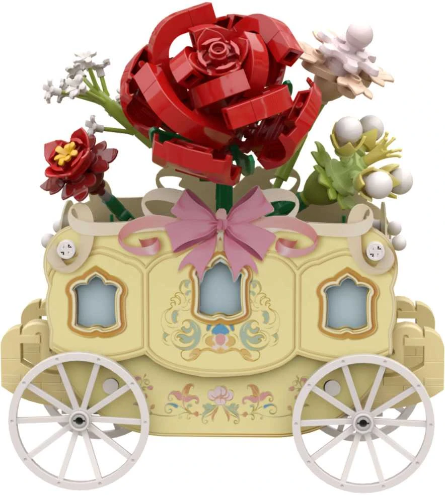 Almarina Pantasy statybiniai blokeliai Flower Cart with Rose 264 vnt