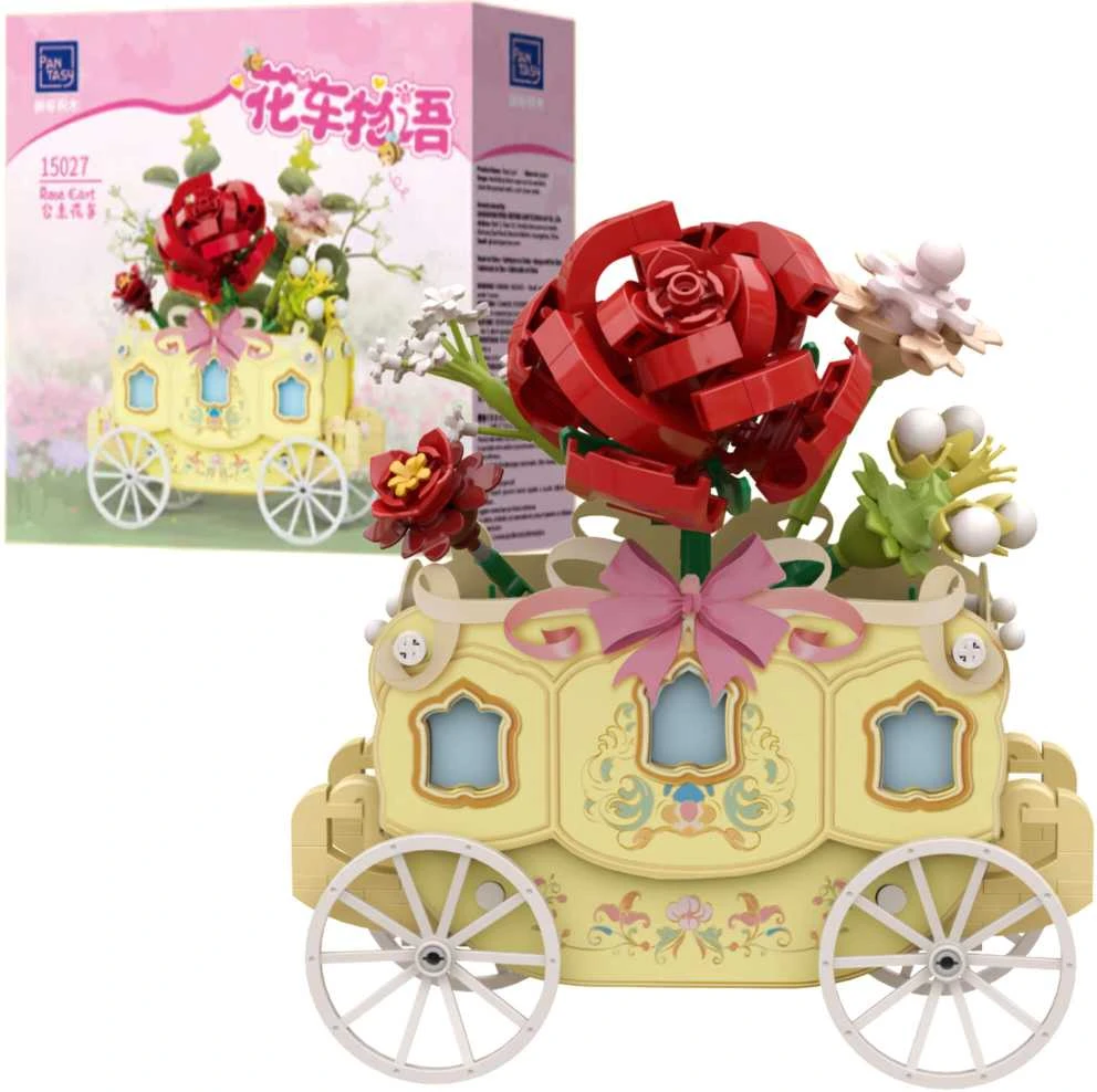 Almarina Pantasy statybiniai blokeliai Flower Cart with Rose 264 vnt