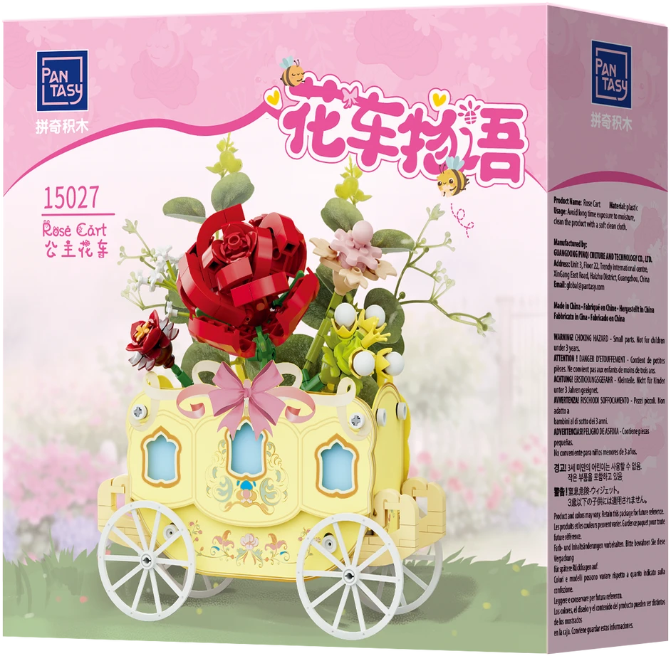 Almarina Pantasy statybiniai blokeliai Flower Cart with Rose 264 vnt