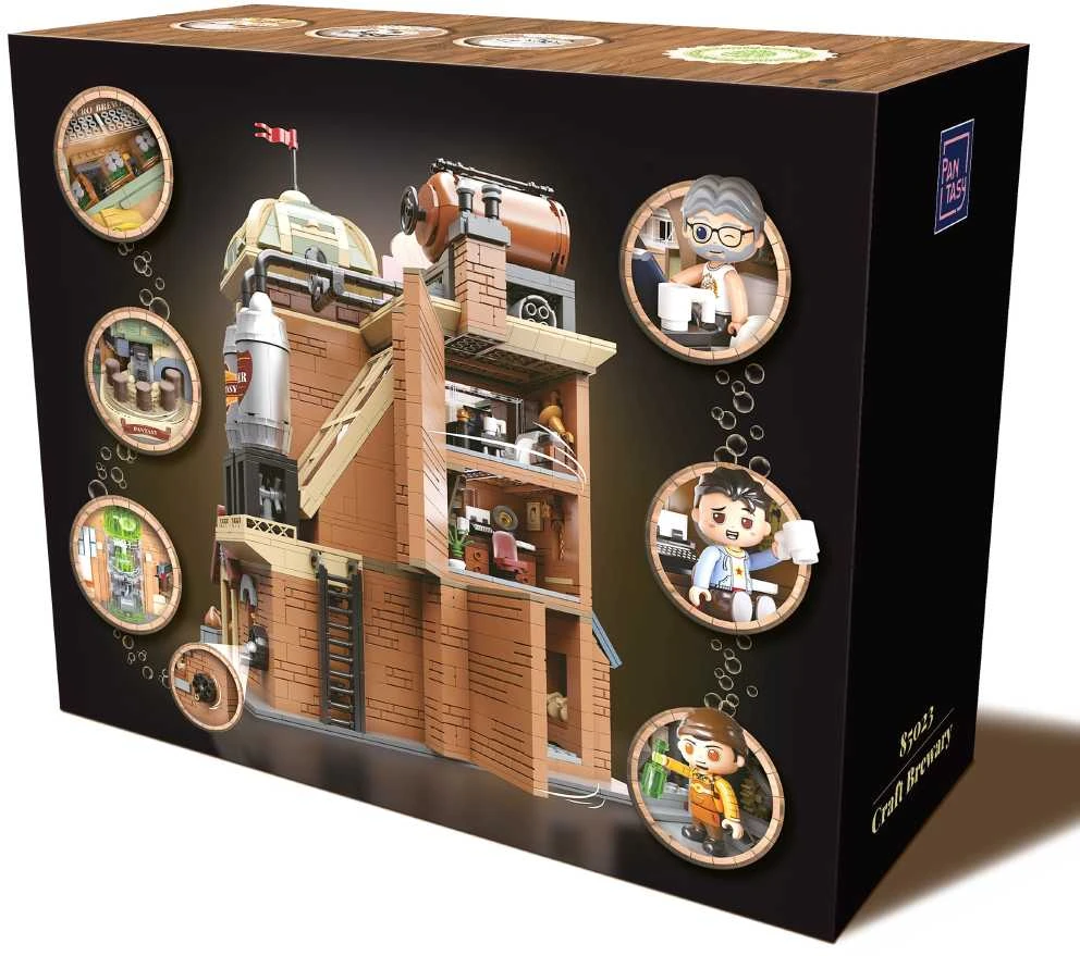 „Pantasy“ statybiniai blokeliai, alaus daryklos pastatas, Craft, alaus darykla, 3252 detalės