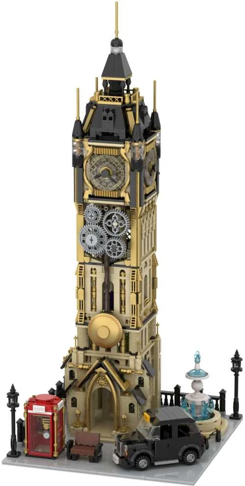 Pantasy Steampunk Clock Tower Big Ben statybiniai blokai 2424 vnt