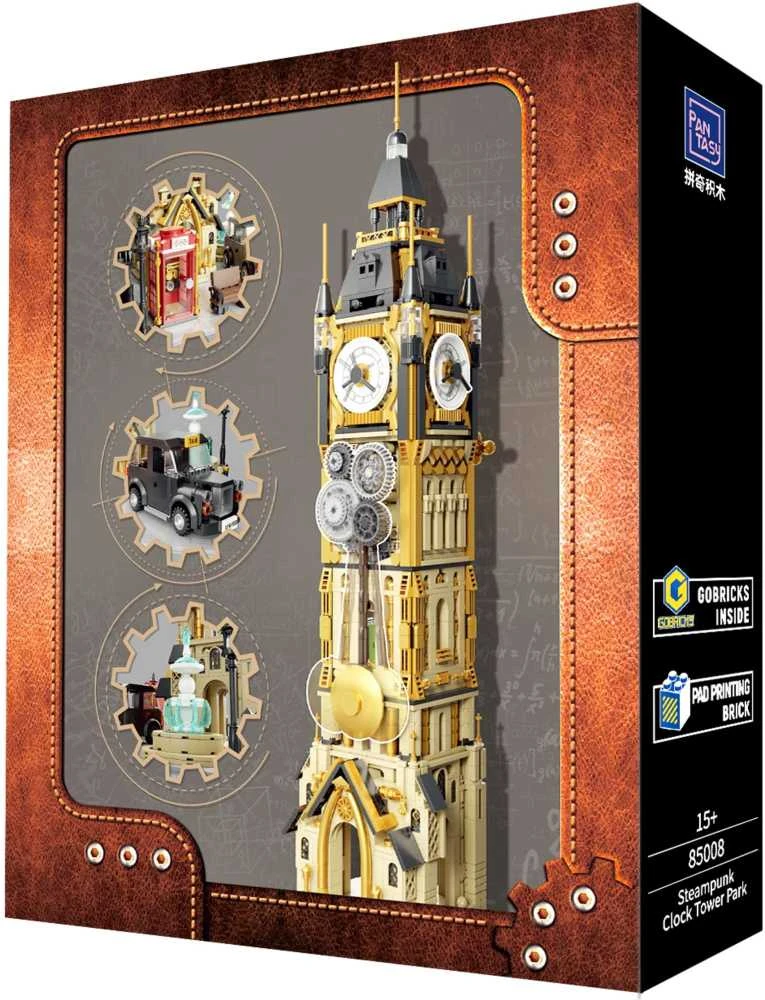 Pantasy Steampunk Clock Tower Big Ben statybiniai blokai 2424 vnt