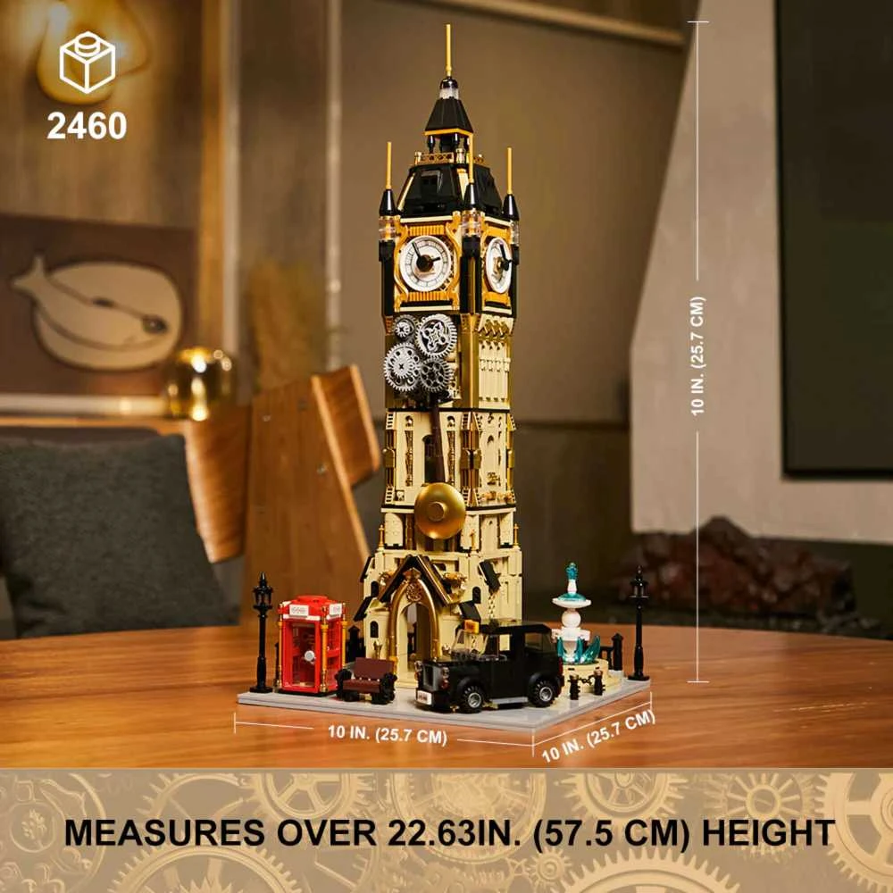 Pantasy Steampunk Clock Tower Big Ben statybiniai blokai 2424 vnt