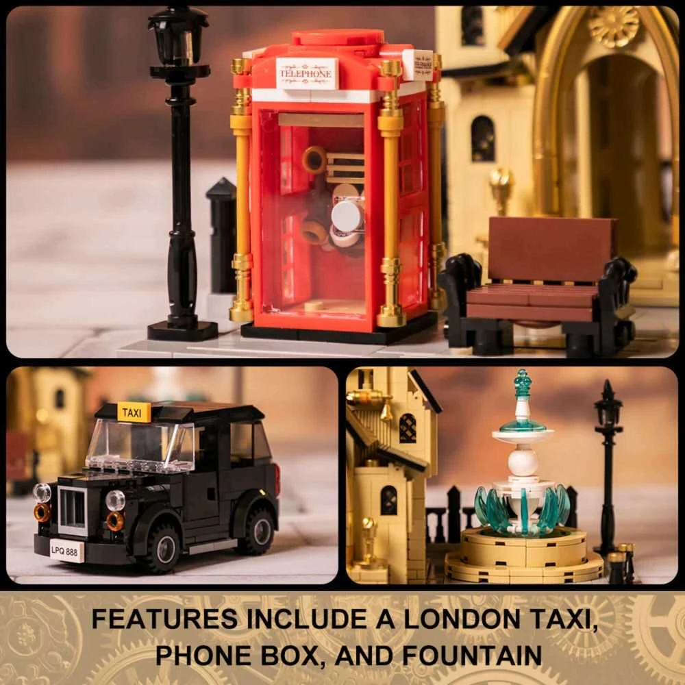 Pantasy Steampunk Clock Tower Big Ben statybiniai blokai 2424 vnt