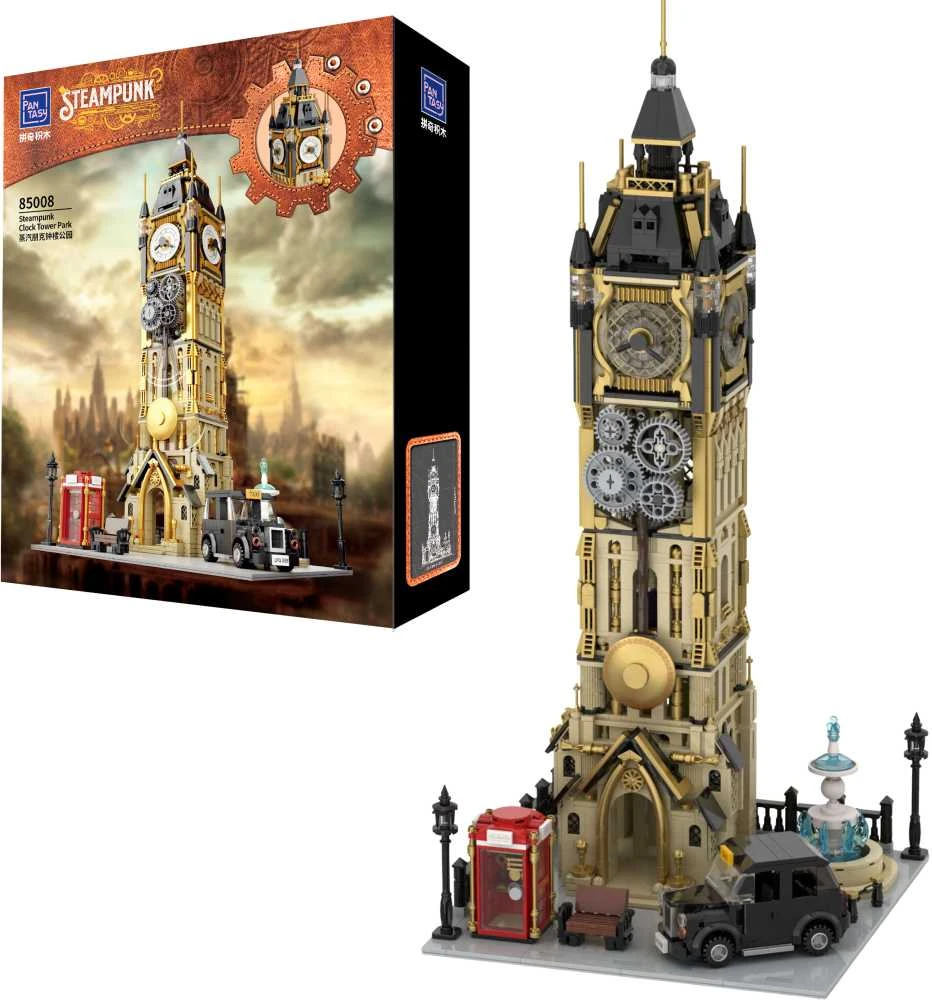Pantasy Steampunk Clock Tower Big Ben statybiniai blokai 2424 vnt