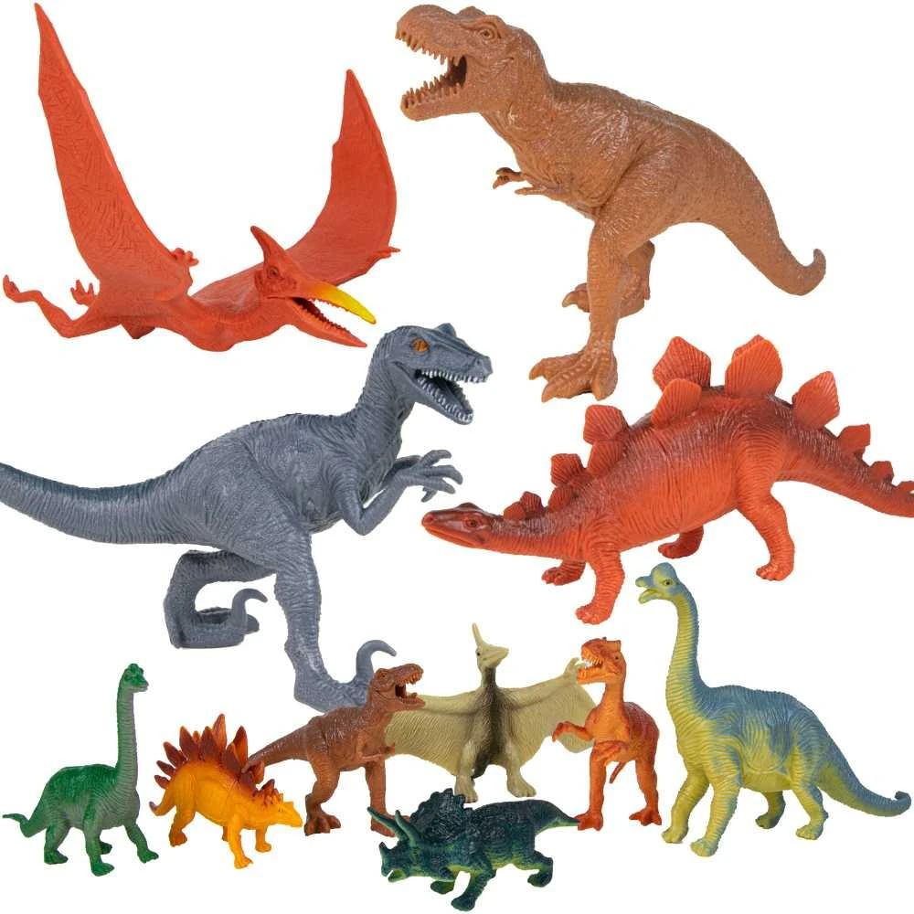 Boley Laukinių dinozaurų figūrėlių rinkinys 55 dalių konteineryje