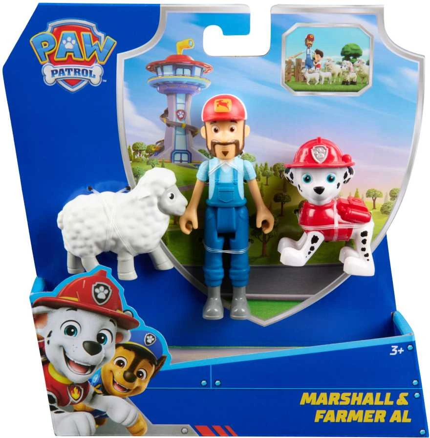 Paw Patrol 3 figūrėlės Ūkininkas Al ir avys Marshall Nuotykių įlankos rinkinys