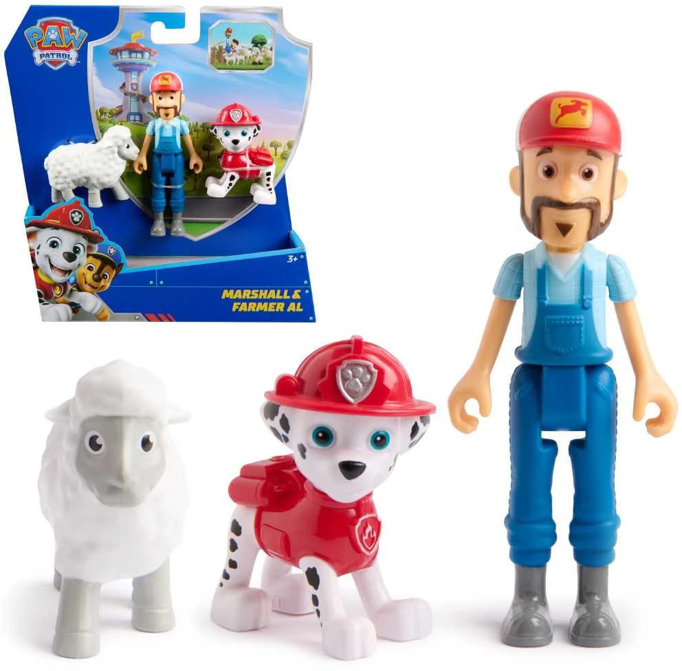Paw Patrol 3 figūrėlės Ūkininkas Al ir avys Marshall Nuotykių įlankos rinkinys