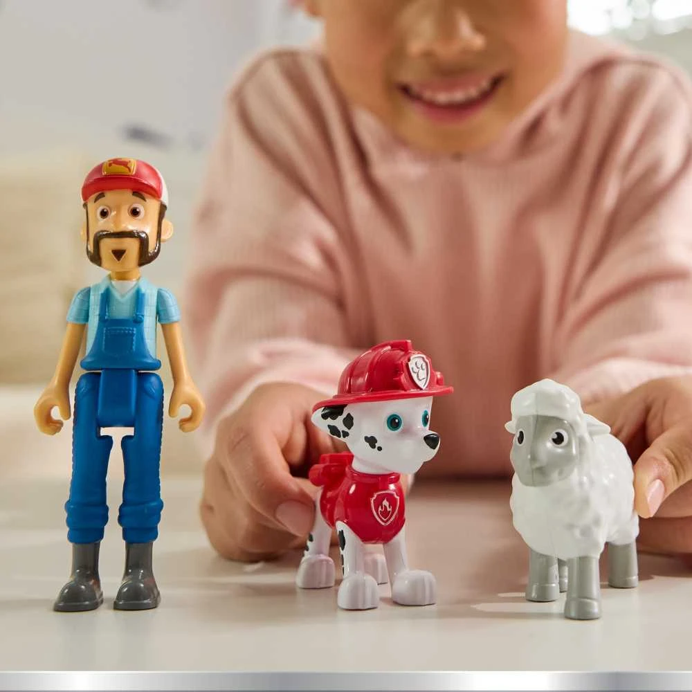 Paw Patrol 3 figūrėlės Ūkininkas Al ir avys Marshall Nuotykių įlankos rinkinys