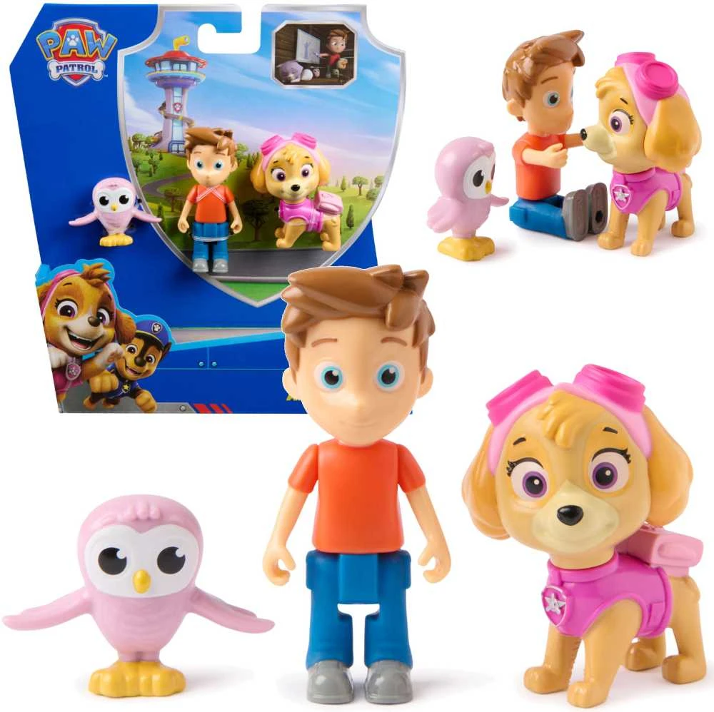 Paw Patrol 3 figūrėlės Skye Alex Porter ir Owl Adventure Bay