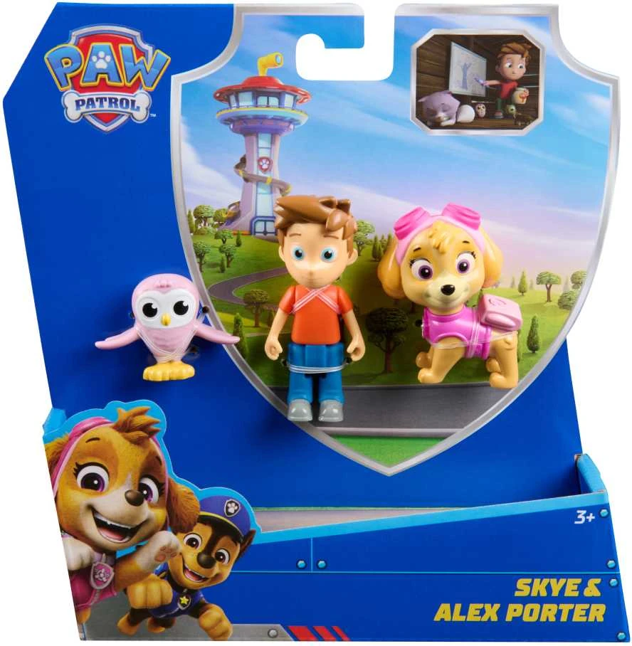 Paw Patrol 3 figūrėlės Skye Alex Porter ir Owl Adventure Bay