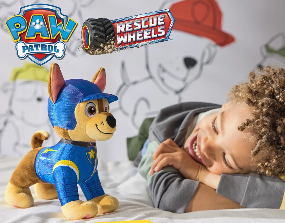 Paw Patrol gelbėjimo ratukai Chase pliušinis žaislas minkštas mielas šuo 23 cm