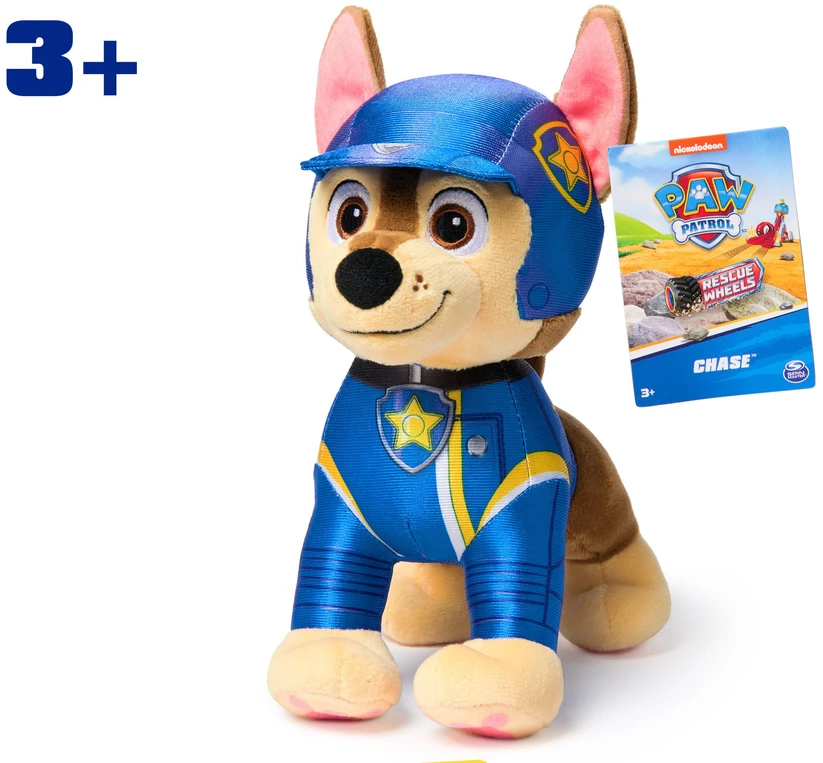 Paw Patrol gelbėjimo ratukai Chase pliušinis žaislas minkštas mielas šuo 23 cm