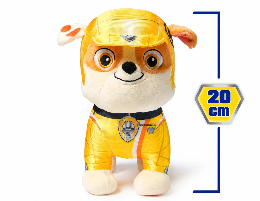 Paw Patrol gelbėjimo ratukai Rubble pliušinis minkštas žaislas šuniui 20 cm