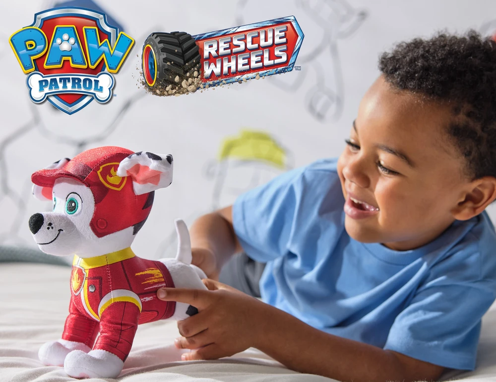 Paw Patrol Marshall Rescue Wheels pliušinis žaislas, mielas, šuo, 21 cm