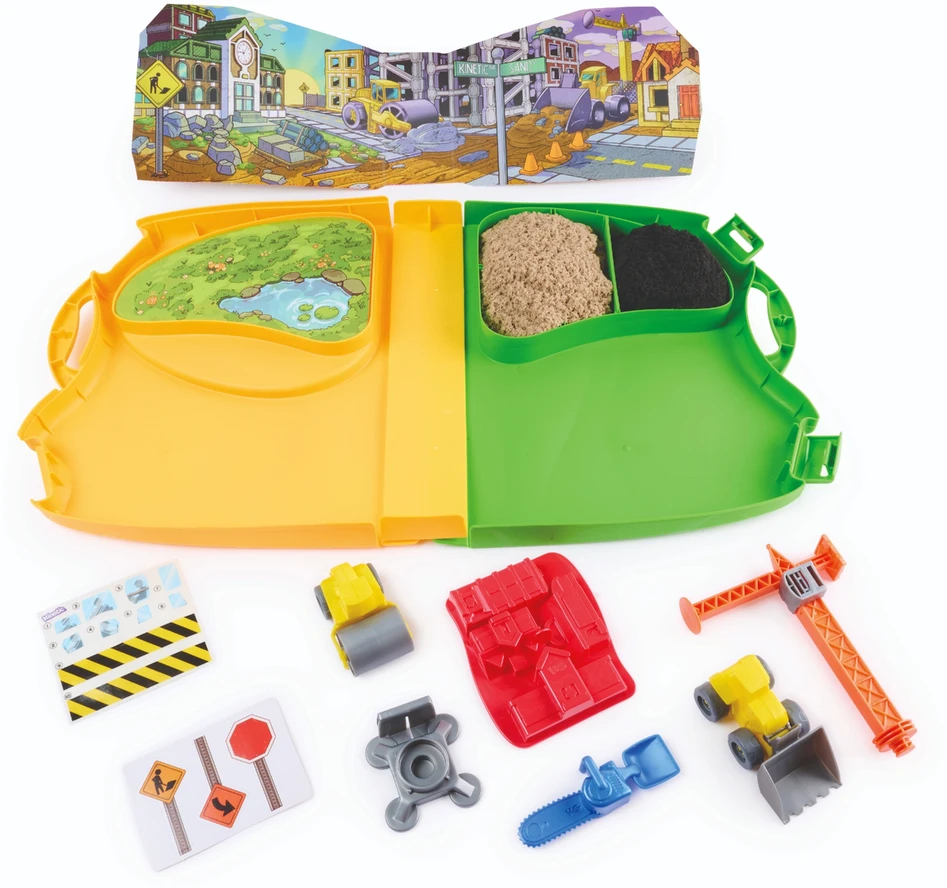 Piasek kinetyczny Plac Budowy Kinetic Sand 793g + priedai