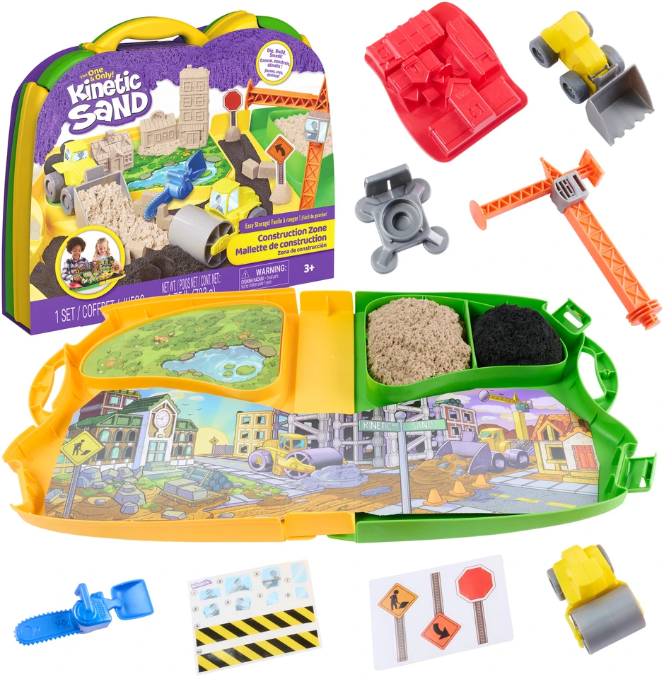 Piasek kinetyczny Plac Budowy Kinetic Sand 793g + priedai