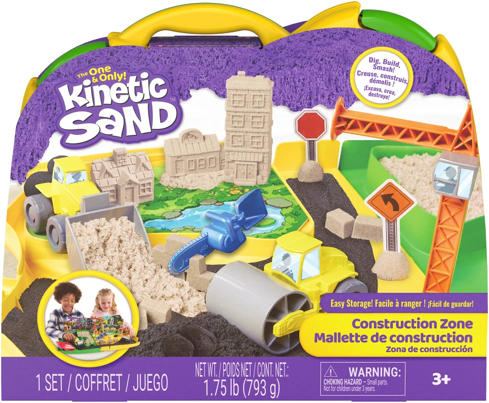 Piasek kinetyczny Plac Budowy Kinetic Sand 793g + priedai