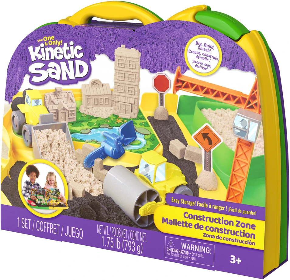 Piasek kinetyczny Plac Budowy Kinetic Sand 793g + priedai