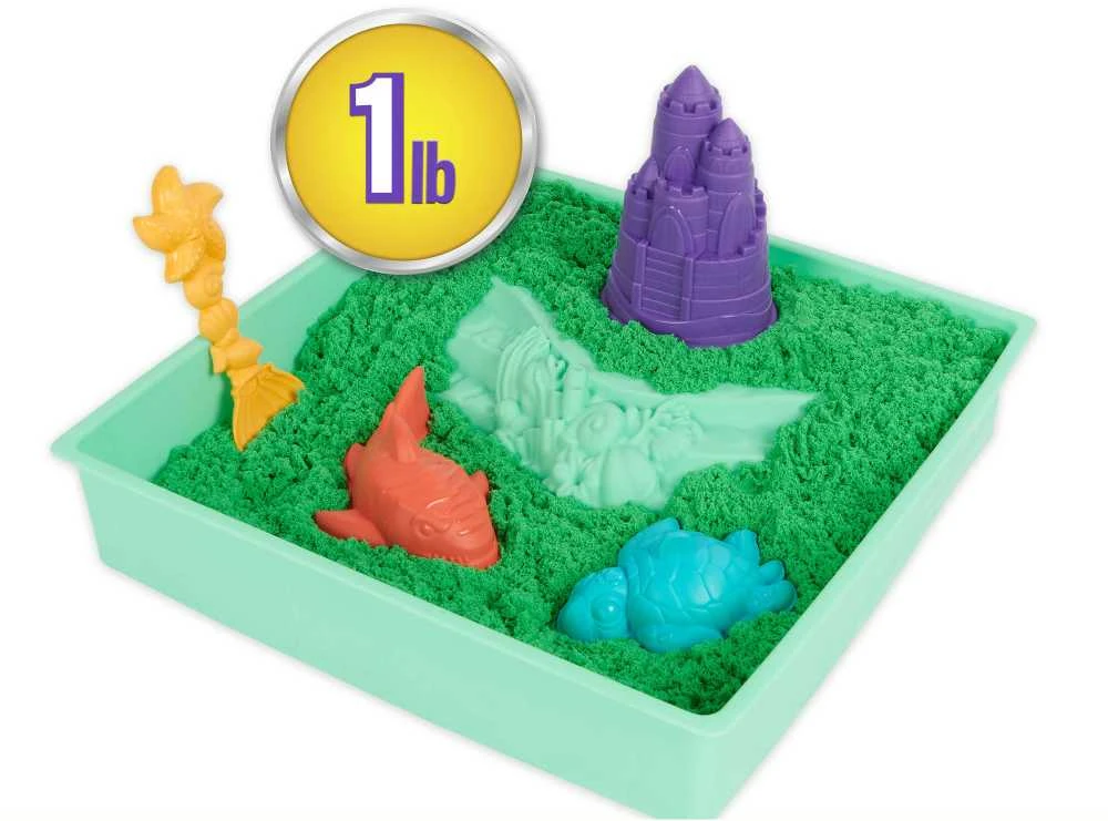 Spin Master Kinetic Sand Kinetinis smėlis – smėlio dėžės rinkinys – žalias (6067479)