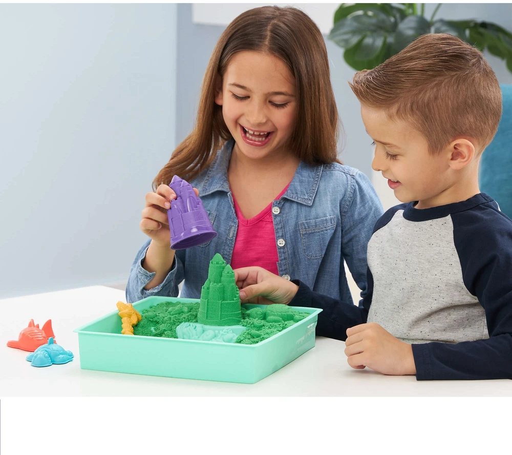 Spin Master Kinetic Sand Kinetinis smėlis – smėlio dėžės rinkinys – žalias (6067479)