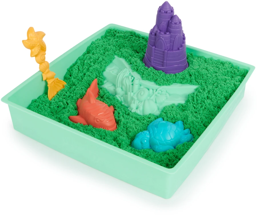 Spin Master Kinetic Sand Kinetinis smėlis – smėlio dėžės rinkinys – žalias (6067479)
