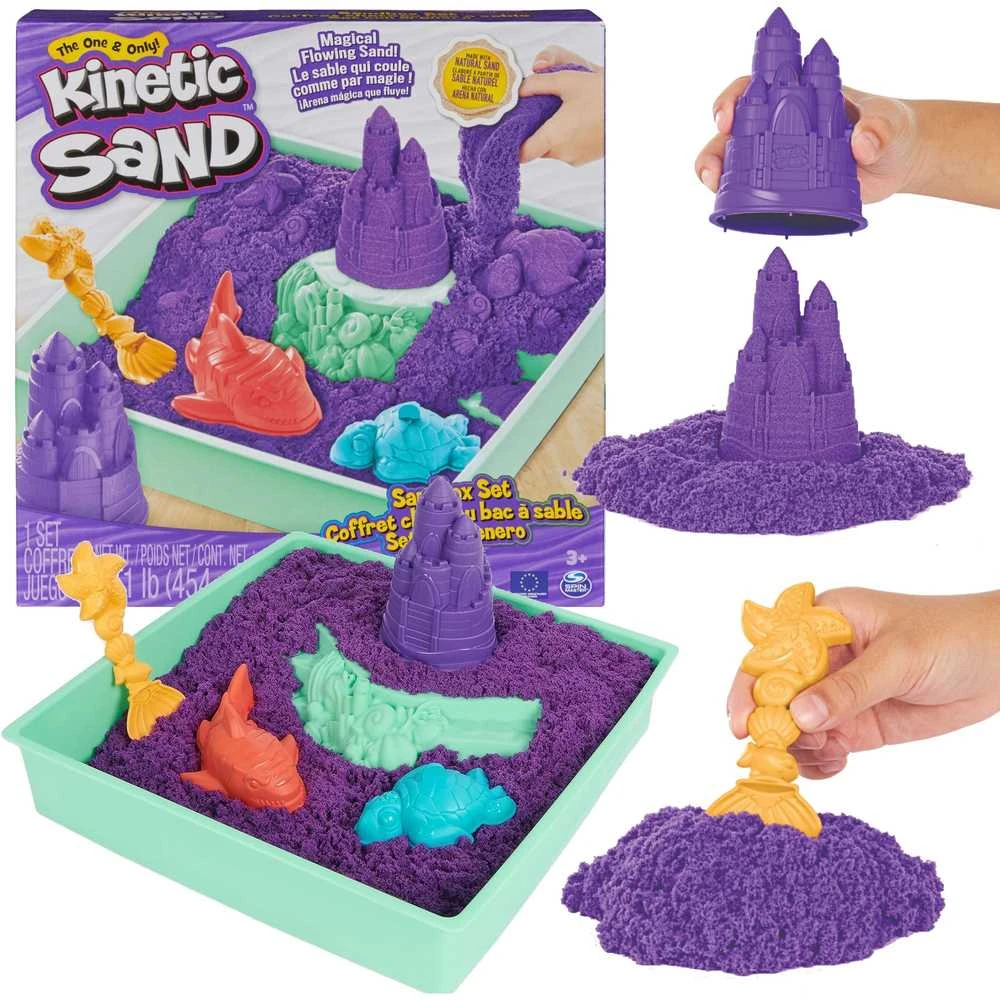 Spin Master Kinetic Sand Kinetinis smėlis – smėlio dėžės rinkinys – violetinė (6067477)