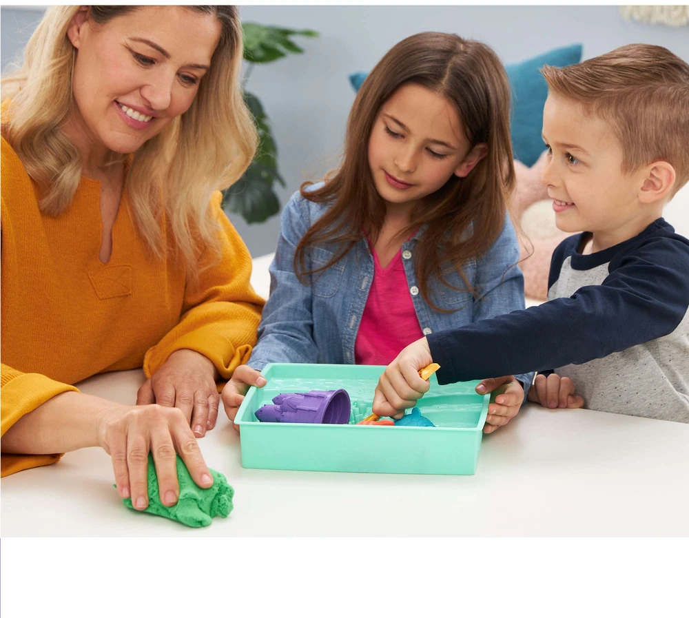 Spin Master Kinetic Sand Kinetinis smėlis – smėlio dėžės rinkinys – žalias (6067479)