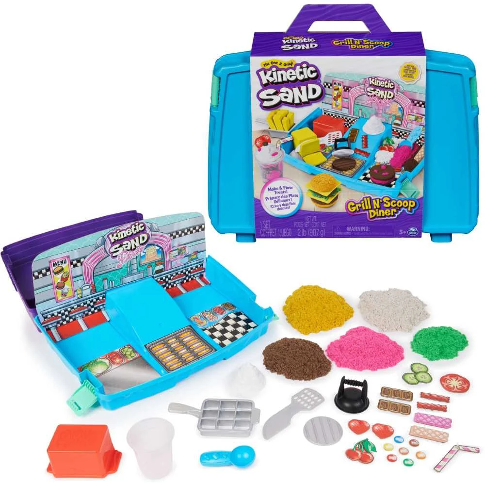 Spin Master Plastikinis kinetinis smėlis Kinetic Sand Set Suitcase Restoranas