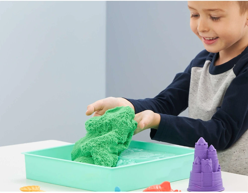 Spin Master Kinetic Sand Kinetinis smėlis – smėlio dėžės rinkinys – žalias (6067479)