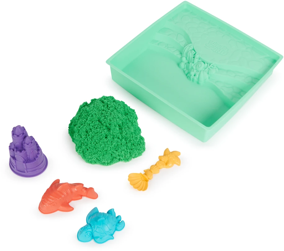 Spin Master Kinetic Sand Kinetinis smėlis – smėlio dėžės rinkinys – žalias (6067479)