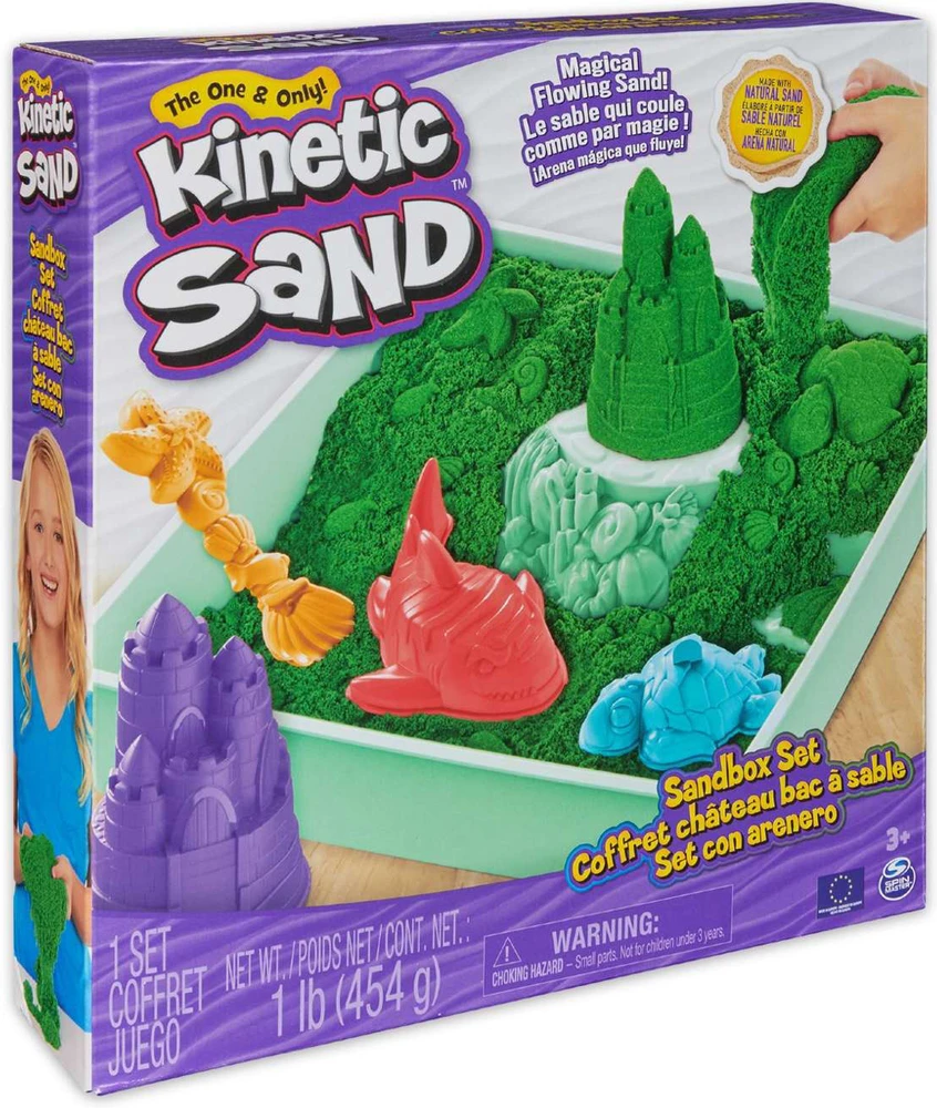 Spin Master Kinetic Sand Kinetinis smėlis – smėlio dėžės rinkinys – žalias (6067479)