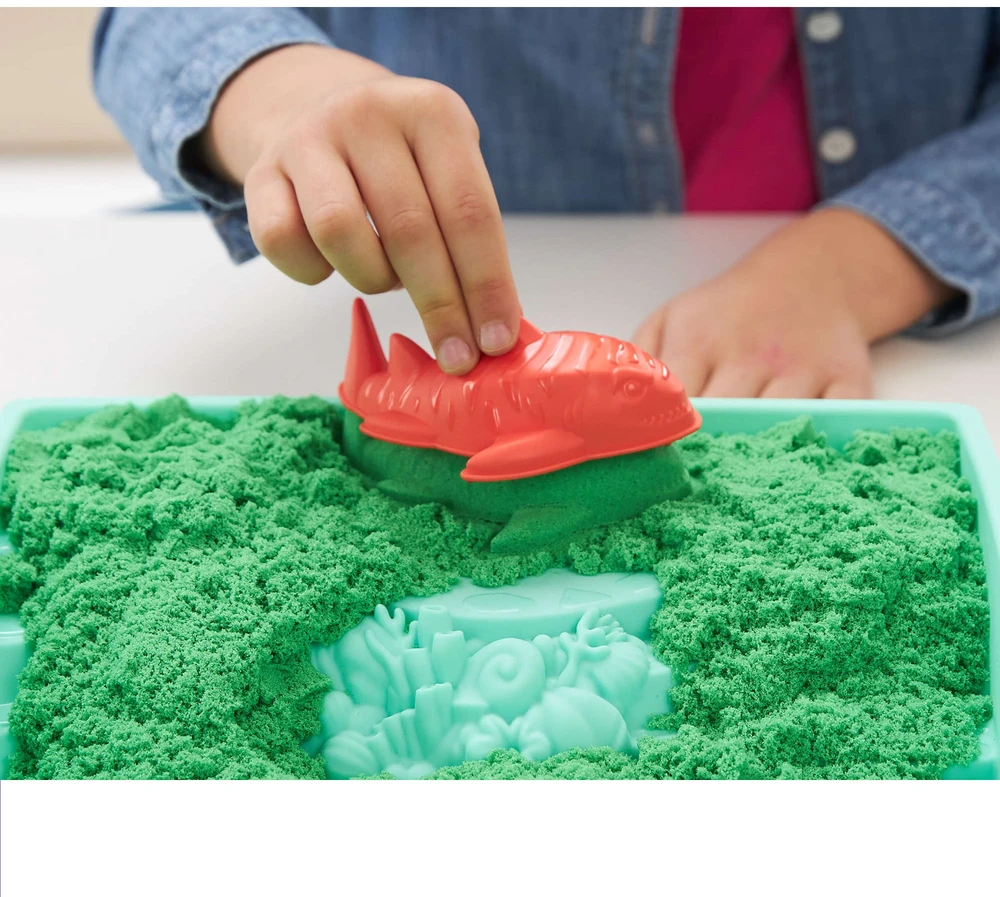 Spin Master Kinetic Sand Kinetinis smėlis – smėlio dėžės rinkinys – žalias (6067479)
