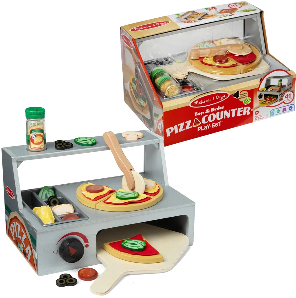 Spin Master MELISSA & DOUG žaidimų rinkinys „Top & Bake“ picos stalviršis