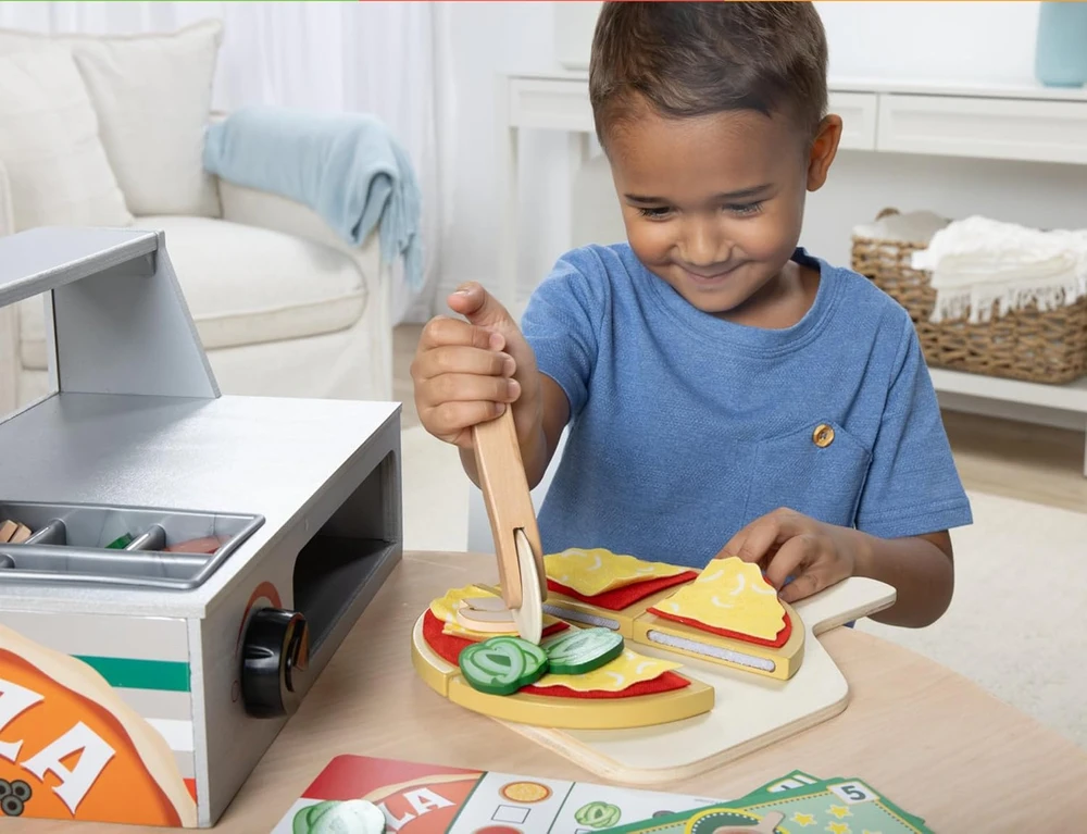Spin Master MELISSA & DOUG žaidimų rinkinys „Top & Bake“ picos stalviršis