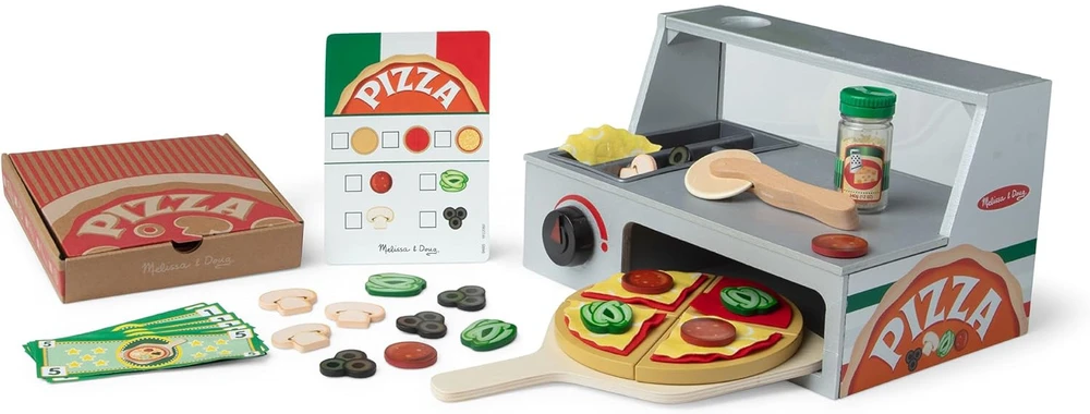 Spin Master MELISSA & DOUG žaidimų rinkinys „Top & Bake“ picos stalviršis